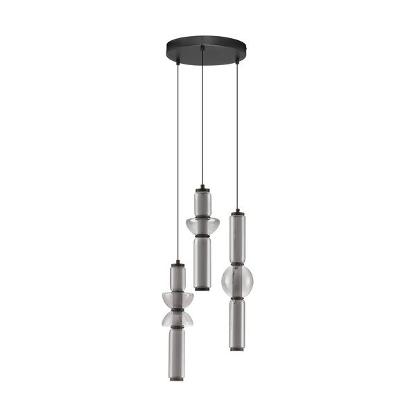 Szara szklana lampa wisząca LED ze ściemniaczem ø 38 cm Ulon – Nova Luce
