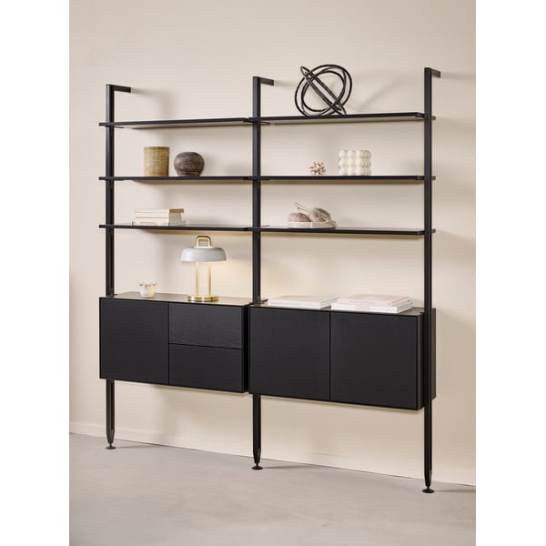 Czarny regał w dekorze dębu 98x210 cm Edge by Hammel – Hammel Furniture-image-1