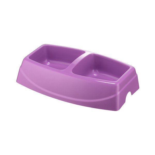 Fioletowa podwójna miska dla psa Petpetite, 23,5 x 15,5 cm-image-1