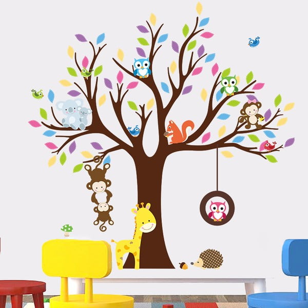 Zestaw dziecięcych naklejek ściennych Ambiance Tree with Animals