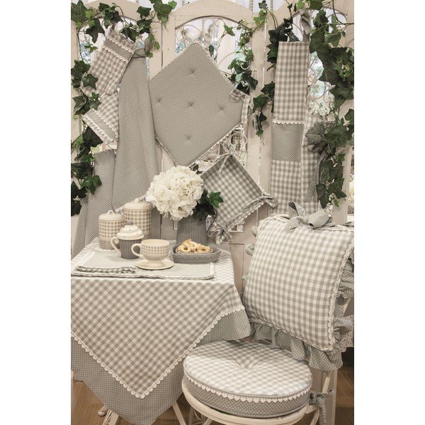 Okrągła poduszka na krzesło Basic Hearts 40 cm, szara-image-1