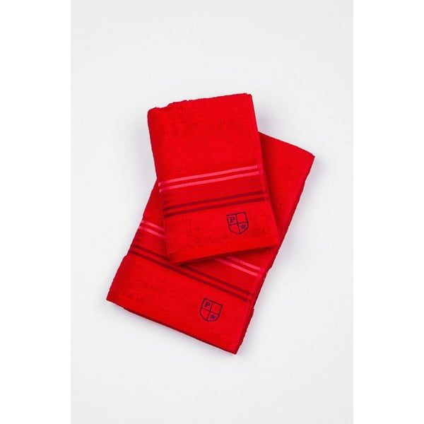 Komplet 2 ręczników U.S. Polo Assn. Red, 50x100 a 70x140 cm