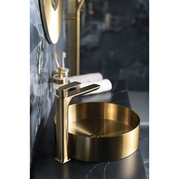 Bateria umywalkowa stojąca w kolorze złota Spy – Sapho-image-1