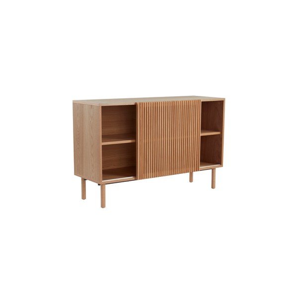 Szafka w dekorze jesionu z drzwiami przesuwnymi w naturalnym kolorze 124x80x45 cm Sion – Jotex-image-2