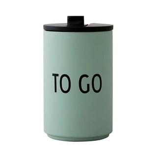Zielony kubek podróżny Design Letters To Go, 350 ml