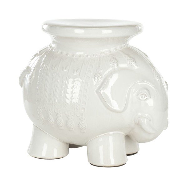 Biały stolik ceramiczny odpowiedni na zewnątrz Safavieh Capri