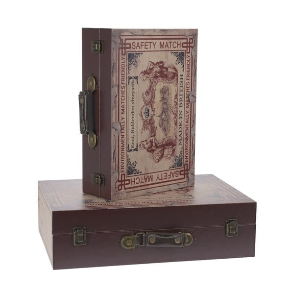 Zestaw 2 drewnianych pudełek InArt Matchbox, 46x31 cm