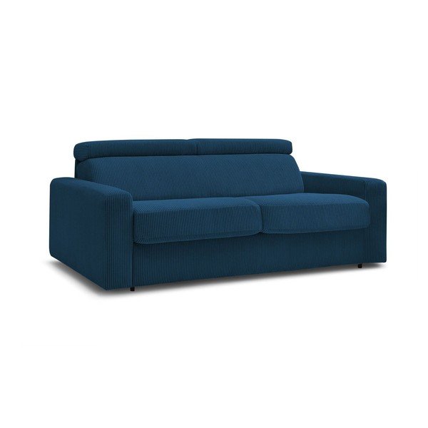 Ciemnoniebieska sztruksowa rozkładana sofa 195 cm Monaco – Bobochic Paris-image-3