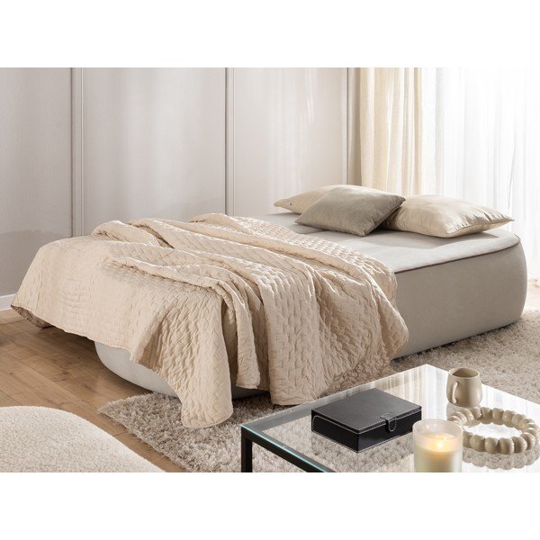 Brązowa/szarobrązowa aksamitna rozkładana/ze schowkiem sofa 210 cm Saga – Ropez-image-3