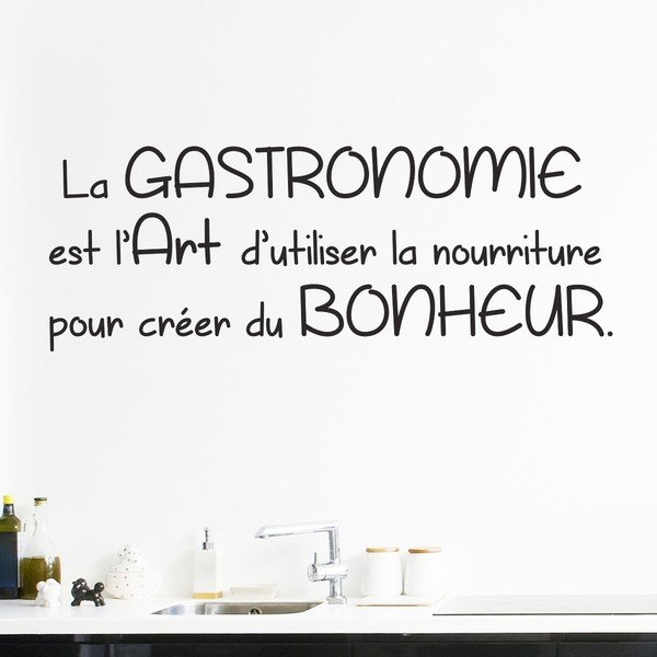 Czarna naklejka Ambiance Quote La Gastronomie-image-1