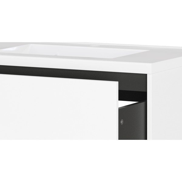 Biała wisząca szafka pod umywalkę z matowym wykończeniem 81x61 cm Bodera – Germania-image-4