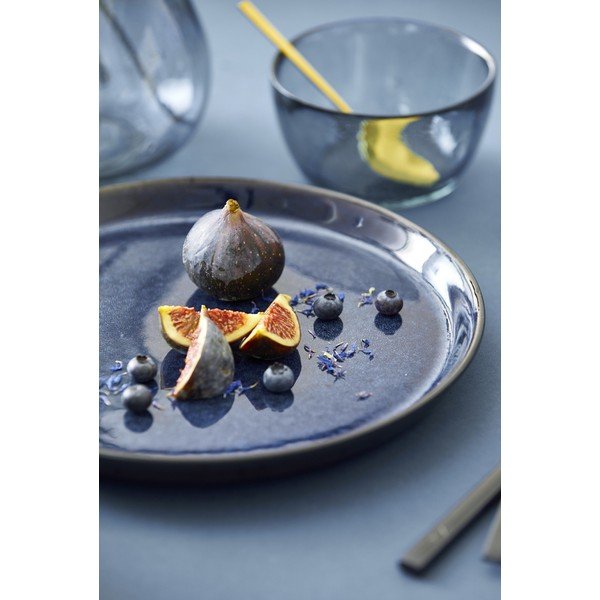 Czarno-niebieski kamionkowy talerz ø 27 cm Gastro Dark Blue/Black – Bitz-image-1