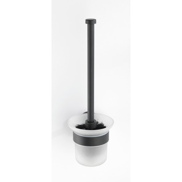 Naścienna szklana szczotka do WC w kolorze matowej czerni Bosio – Wenko-image-1