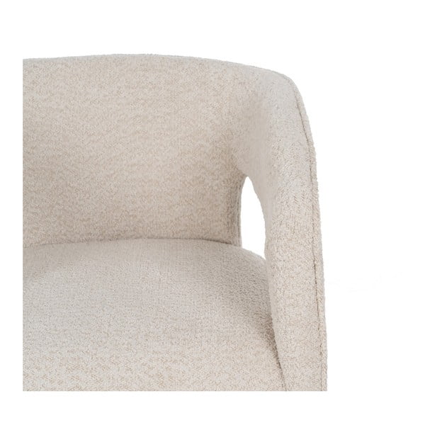 Beżowy fotel z materiału bouclé – Ixia-image-4