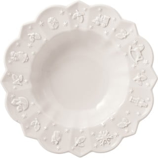 Biały porcelanowy świąteczny talerz głęboki Toy's Delight Villeroy&Boch, ø 23,5 cm