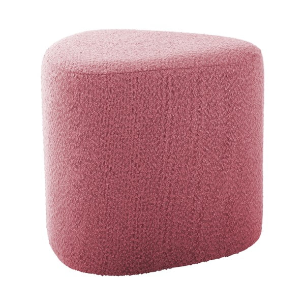 Różowy puf z materiału bouclé Ada – Leitmotiv