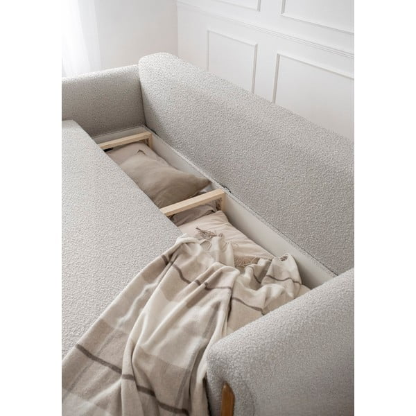 Szarobeżowa rozkładana/ze schowkiem sofa z materiału bouclé 244 cm Arcadova – ELTAP-image-4