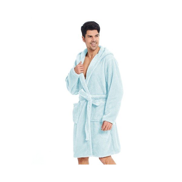 Miętowy szlafrok z mikrowłókna unisex DecoKing Sleepyhead, rozm. S-image-1