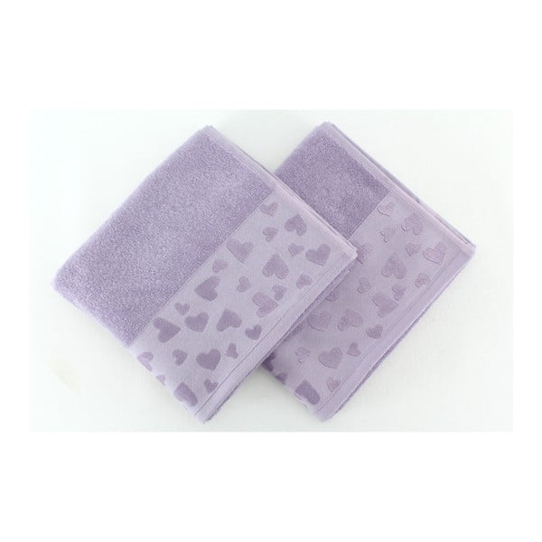 Zestaw 2 ręczników Kalp Purple, 50x90 cm