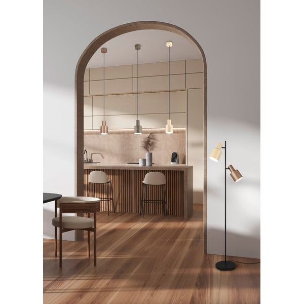 Brązowa lampa wisząca z metalowym kloszem ø 12 cm Agudo – Trio-image-1