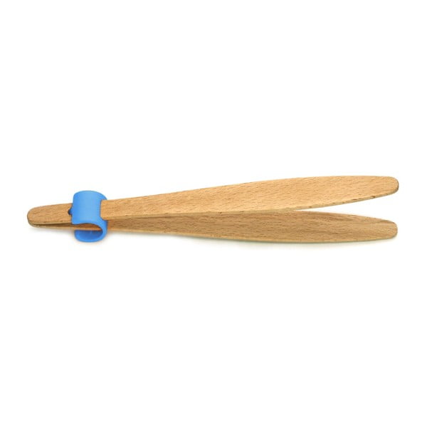 Szczypce do ogórków z niebieskim detalem z drewna bukowego Jean Dubost Handy, dł. 22 cm