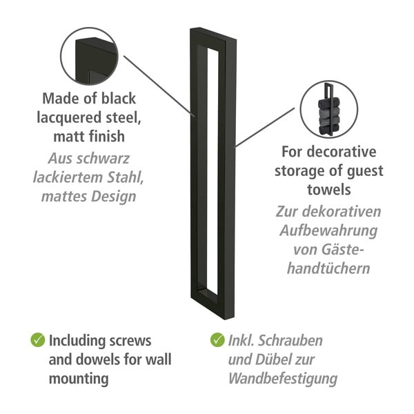 Stalowy wieszak ścienny na ręczniki Reitani – Wenko-image-3