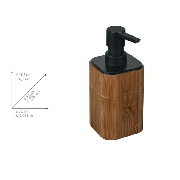 Brązowy bambusowy dozownik do mydła 200 ml Serro – Wenko-image-3