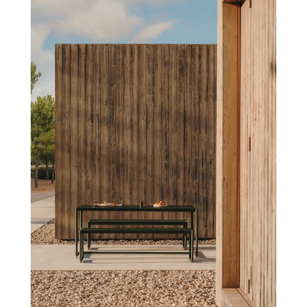 Ciemnozielony metalowy zestaw mebli ogrodowych dla 4 osób Sotil – Kave Home-image-1