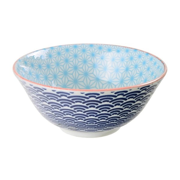 Niebieska porcelanowa miska Tokyo Design Studio Star/Wave, ⌀ 15,2 cm