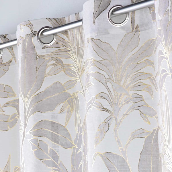 Firanka w beżowo-złotym kolorze 35x240 cm Vayana – douceur d'intérieur-image-2