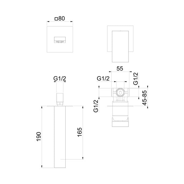 Bateria umywalkowa podtynkowa w kolorze matowej czerni (1 otwór) Latus – Sapho-image-4