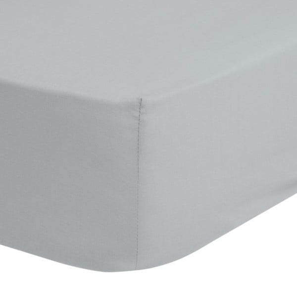 Szare bawełniane prześcieradło elastyczne Good Morning, 160x200 cm-image-1