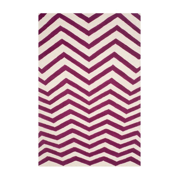 Fioletowy dywan wełniany Safavieh Edie, 243x152 cm
