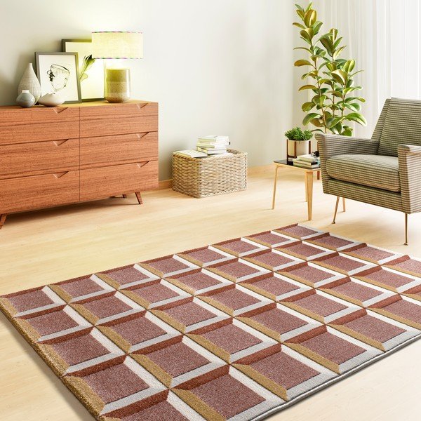 Dywan w kolorze terakoty 80x150 cm Amara – Universal-image-1