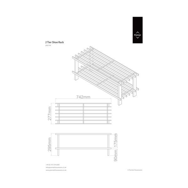 Szafka na buty z litego cedru w naturalnym kolorze – Premier Housewares-image-2