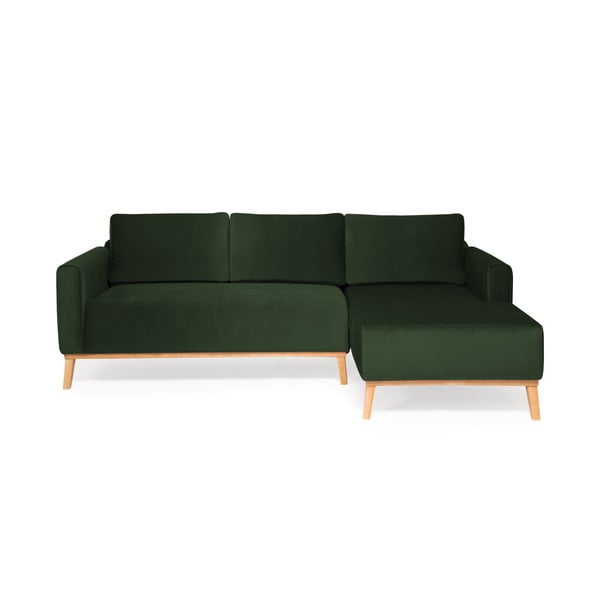 Ciemnozielona sofa Vivonita Milton Trend, prawy róg