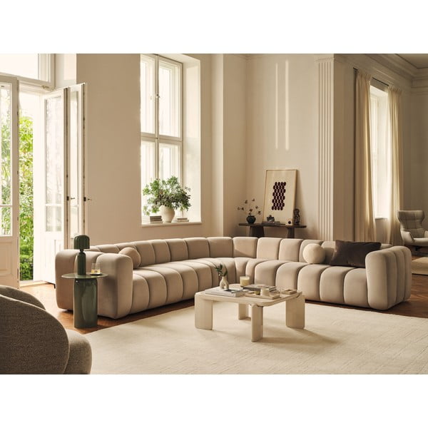 Antracytowy aksamitny narożnik modułowy Lupine – Micadoni -image-1