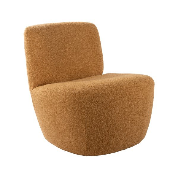 Żółty fotel z materiału bouclé Ada – Leitmotiv