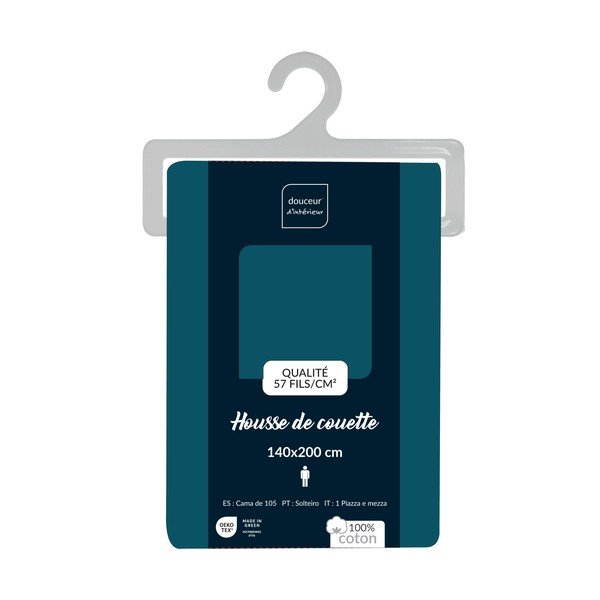 Morska bawełniana poszwa na kołdrę jednoosobowa 140x200 cm Lina – douceur d'intérieur