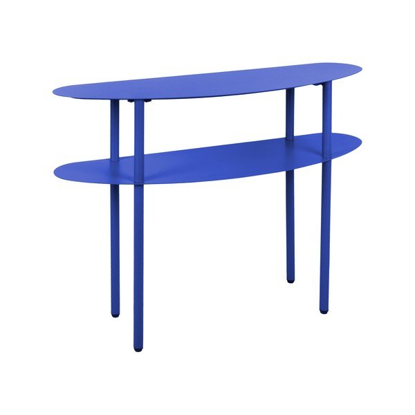 Niebieska metalowa konsola 28x90 cm Cool Retro – Leitmotiv