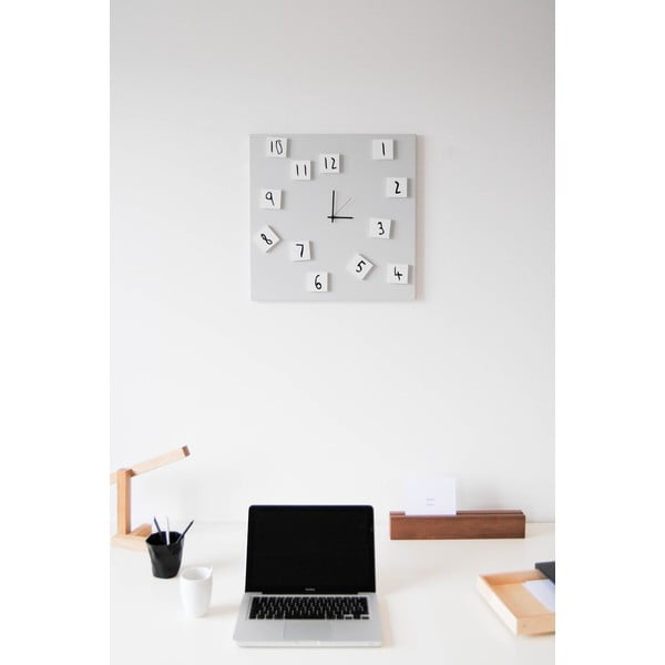 Zegar ścienny dESIGNoBJECT.it Changing Clock White, 50 x 50 cm -image-4