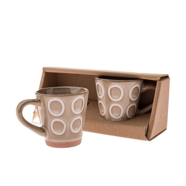 Jasnobrązowe ceramiczne kubki na espresso zestaw 2 szt. 100 ml – Dakls