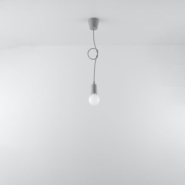 Szara lampa wisząca ø 5 cm Rene – Sollux-image-3