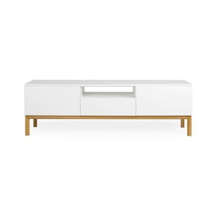 Biała szafka pod TV z nogami z drewna dębowego Tenzo Patch, szer. 179 cm