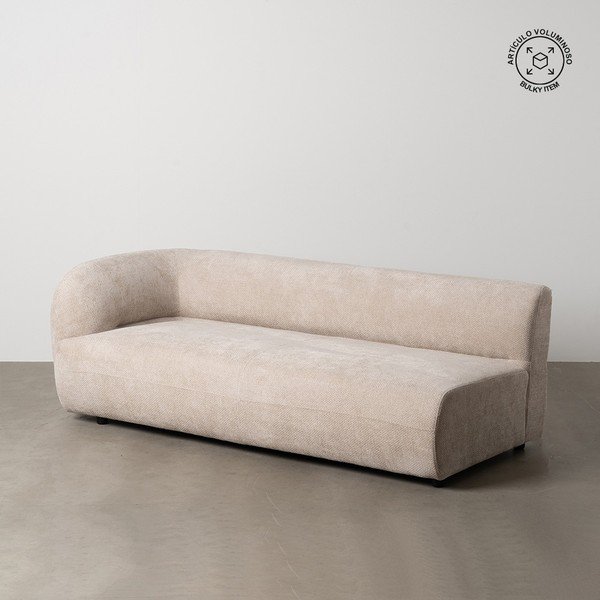 Beżowa sofa  z tkaniny szenilowej lewostronna 199 cm Minimal – Ixia-image-1