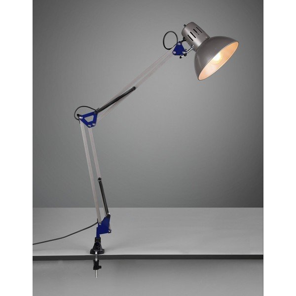 Lampa stołowa z elastyczną konstrukcją/z klipsem w kolorze srebra (wysokość 73,5 cm) Tajo – Trio-image-1