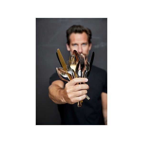 Stalowe sztućce w kolorze matowego srebra 16 szt.  – Bitz-image-3