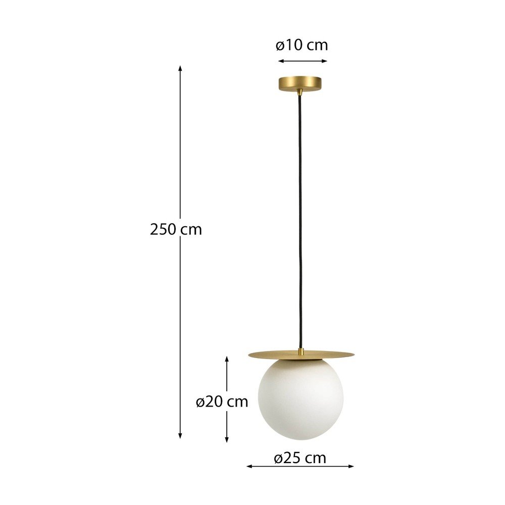 Biała/w kolorze złota metalowa lampa wisząca ze szklanym kloszem ø 25 cm Brisia – Kave Home (zdjęcie 5)