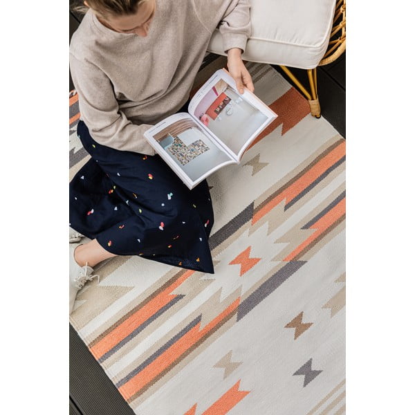 Dwustronny zewnętrzny dywan z tworzywa z recyklingu Green Decore Aztec, 120x180 cm-image-2