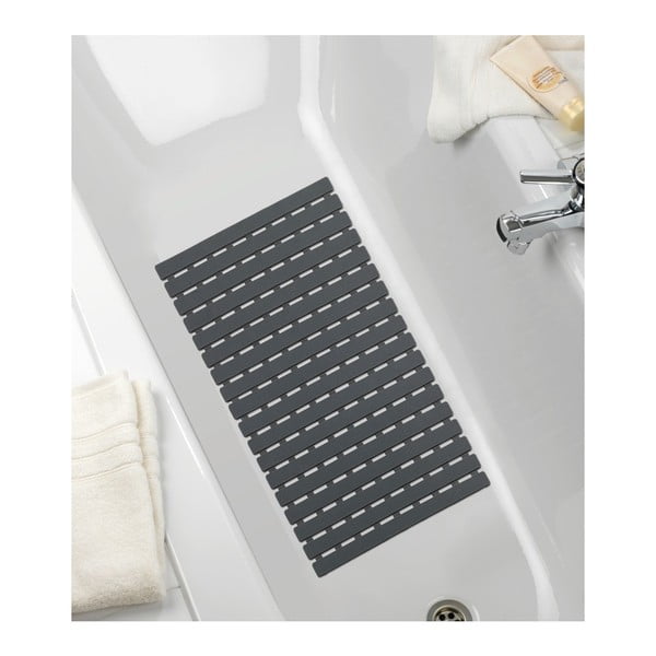 Ciemnoszara mata pod prysznic lub do wanny Wenko Arinos, 63x40 cm-image-1